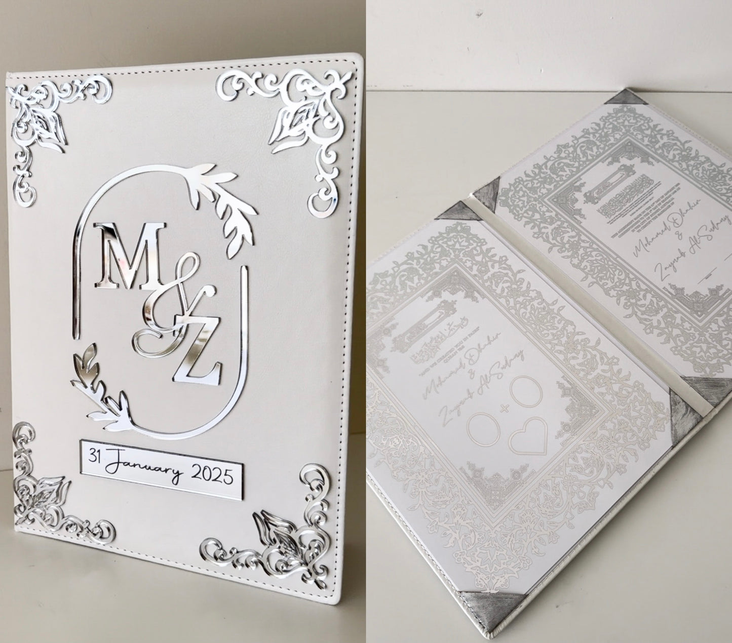WM FOILED Nikkah Booklet - thumb print fingerprint book certificate