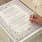 Pearl Embellished Nikkah Certificate - SILVER GREY