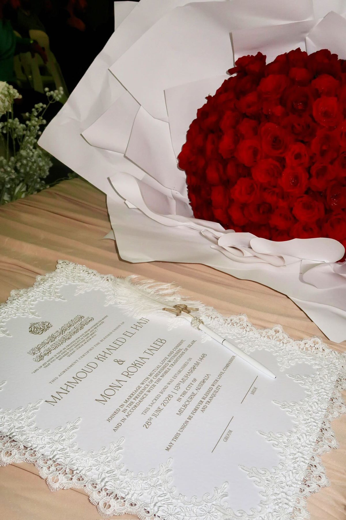 Vintage Lace Nikkah Certificate