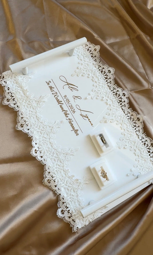 Vintage Lace Embellished Ring tray
