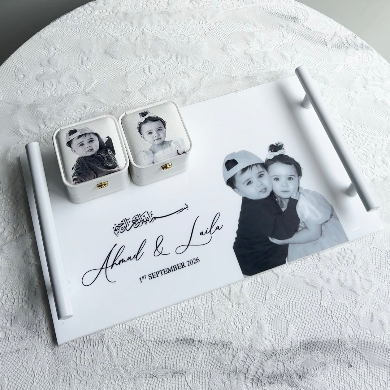 Childhood Photo Ring Tray with Printed Ring boxes
