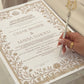 Pearl Embellished Nikkah Certificate - GOLD