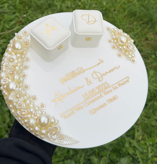 Pearl Embellished Ring Tray