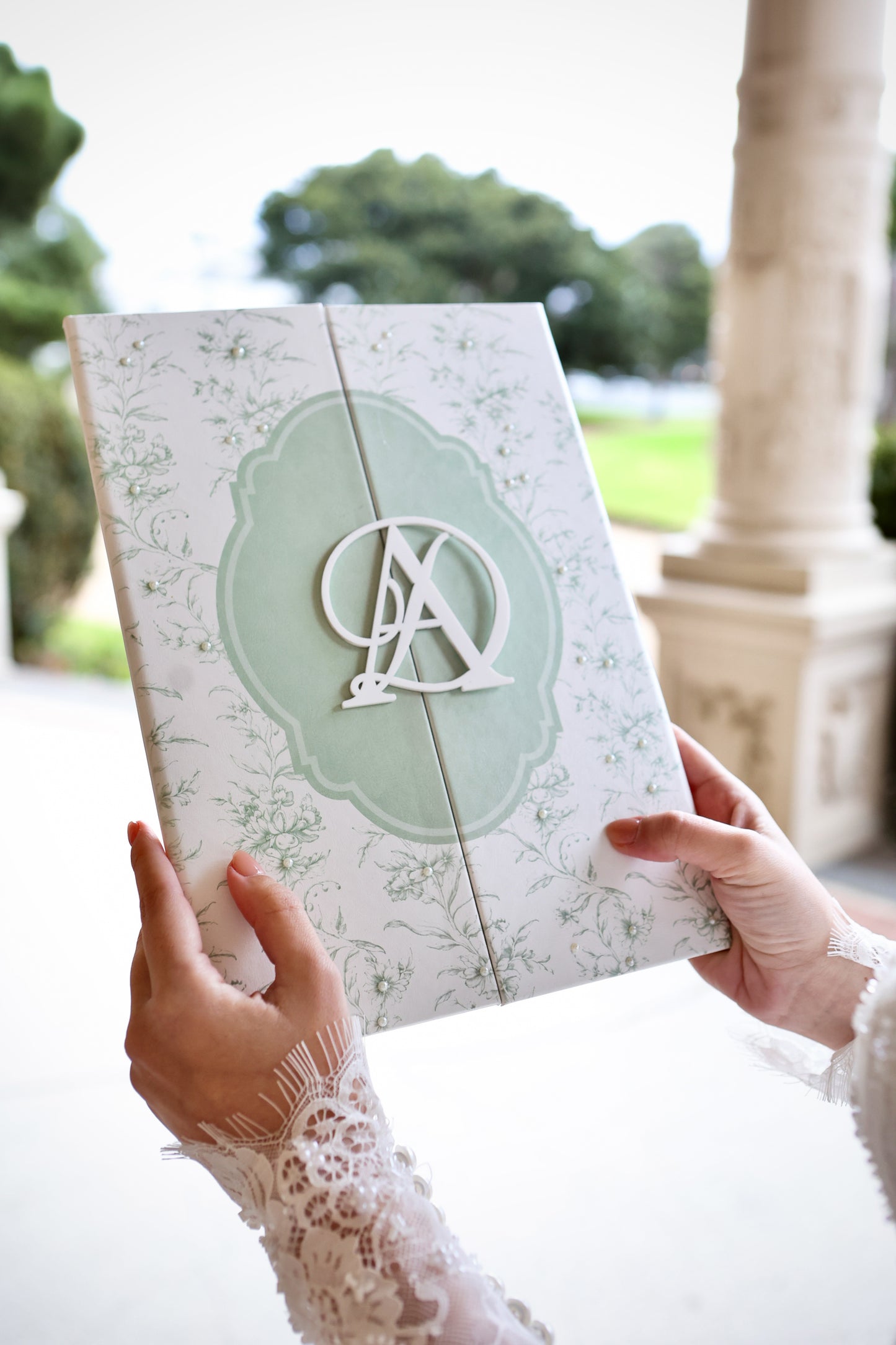 WM GREEN FLORAL NIKKAH / KK GATEFOLD BOOKLET (Copy)