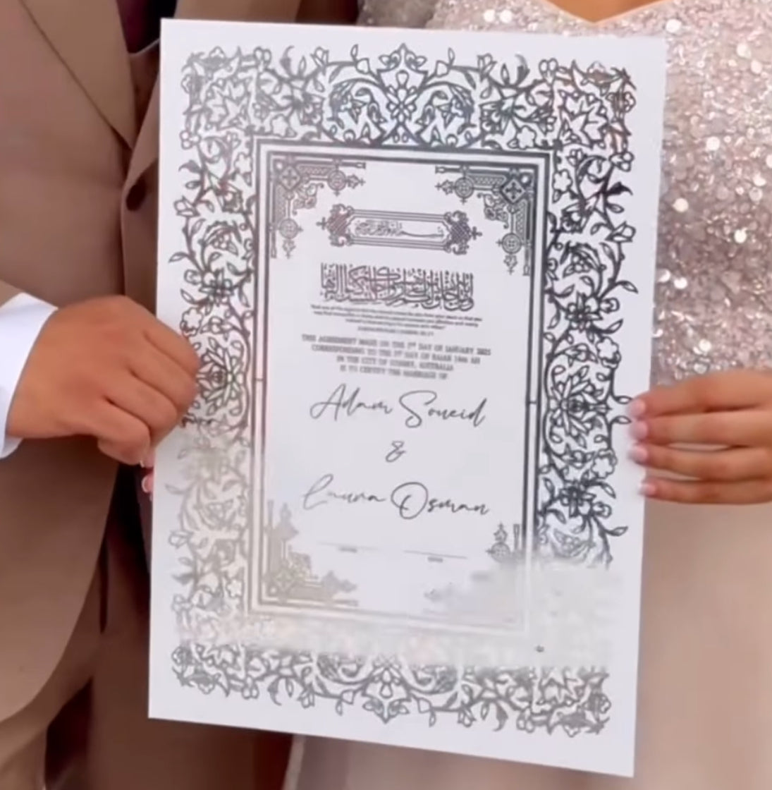 Foiled Nikkah Certificate - Style 1