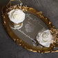 Regal Floral Ring Tray (Gold) / engagement, nikkah, wedding tray