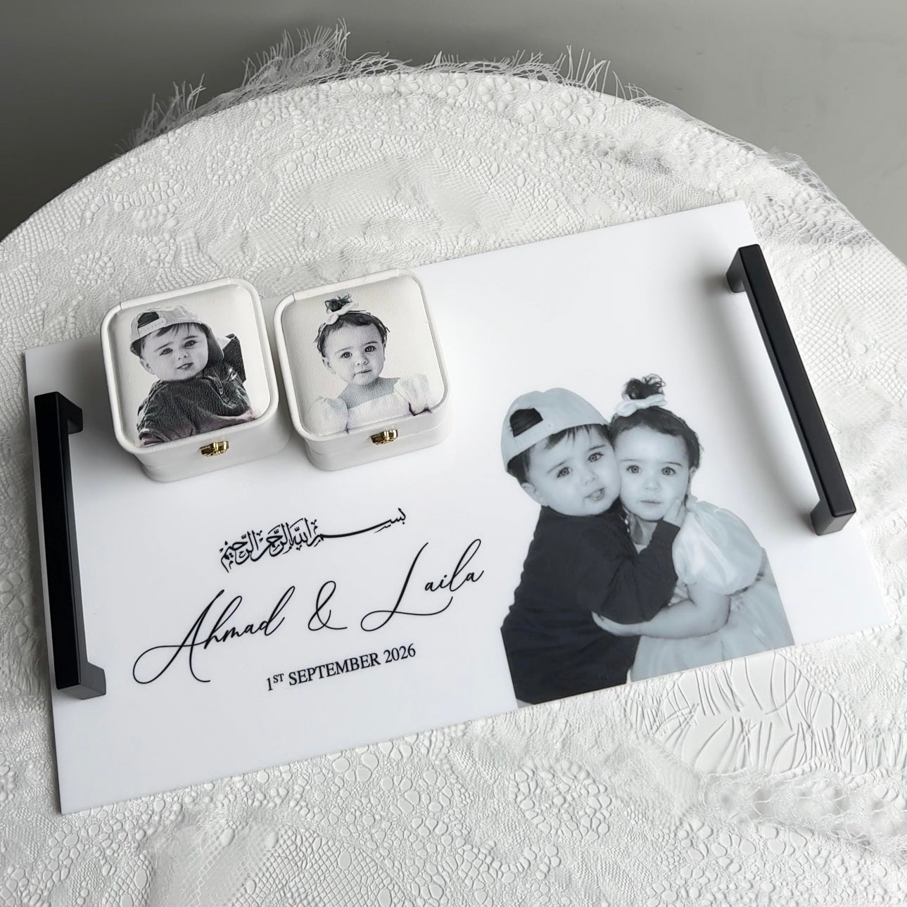 Childhood Photo Ring Tray with Printed Ring boxes