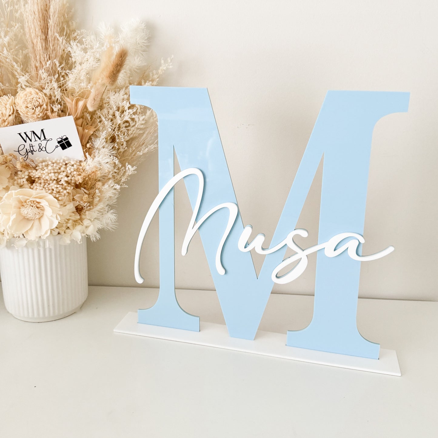 Acrylic Initial with First Name - Freestanding