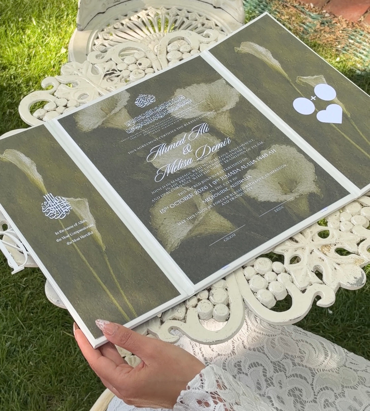 WM VINTAGE CALLA LILY NIKKAH / KK GATEFOLD BOOKLET