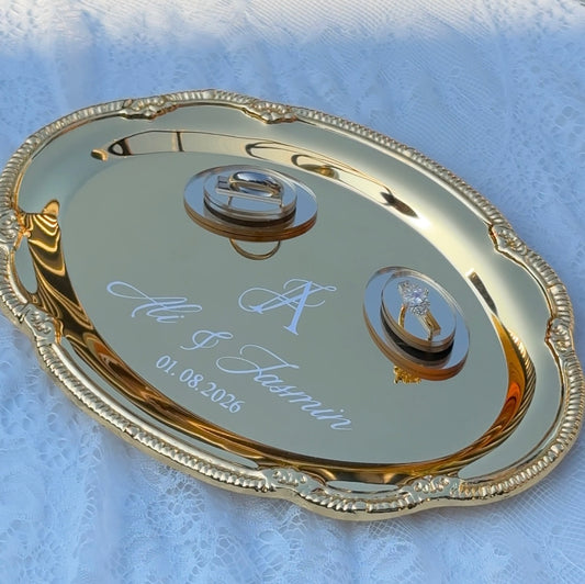 Metallic Gold Minimalistic Vintage Ring Tray