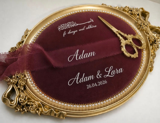 Burgundy Vintage Velvet Ring Tray