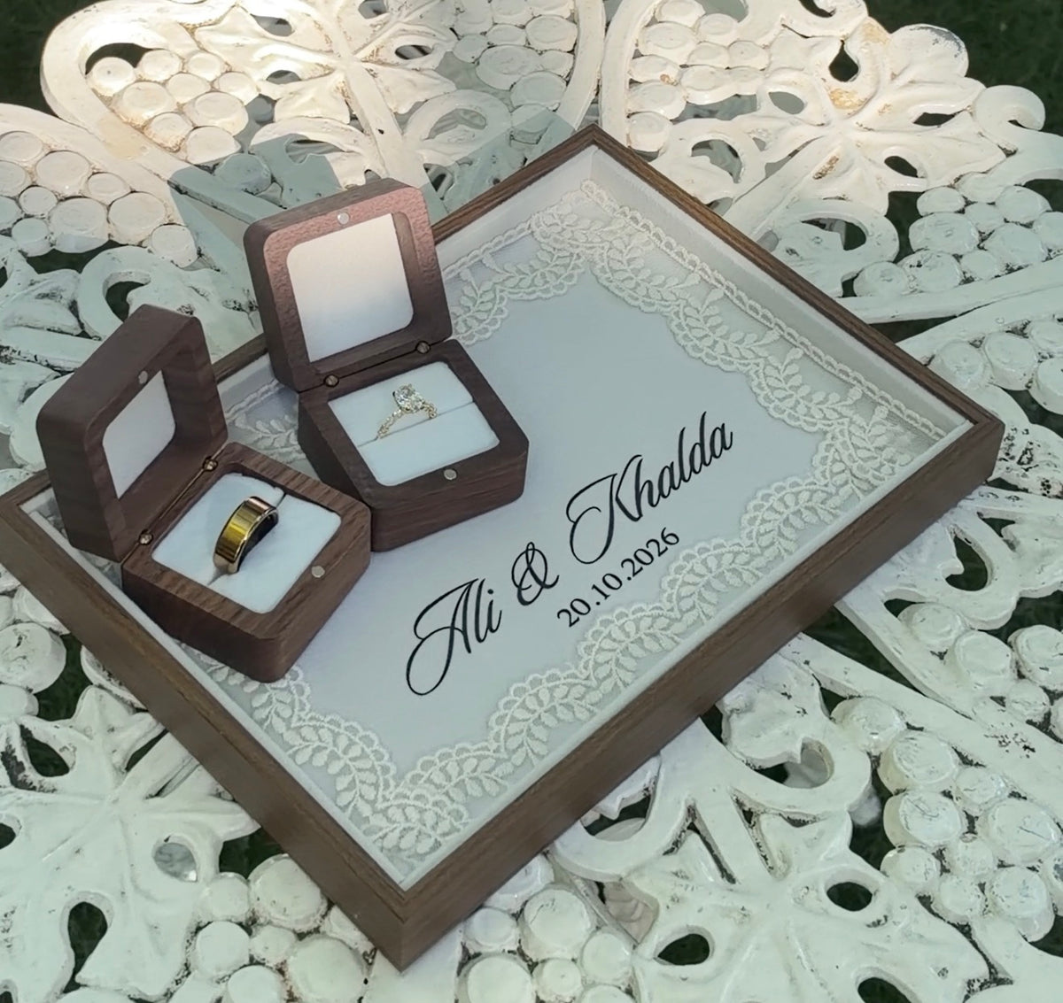 Wooden Lace Ring Tray