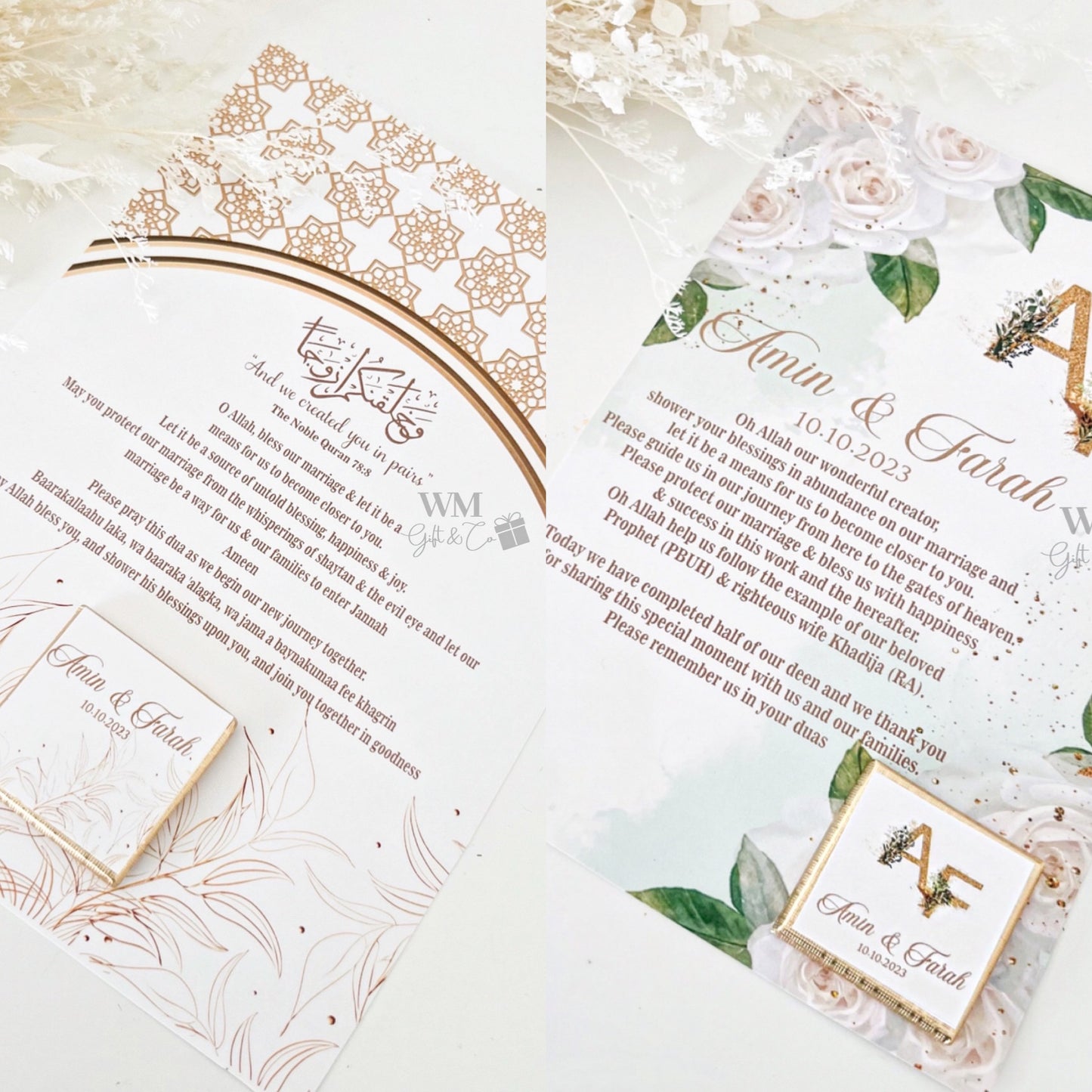 MARRIAGE DUA CARD WITH CHOCOLATE