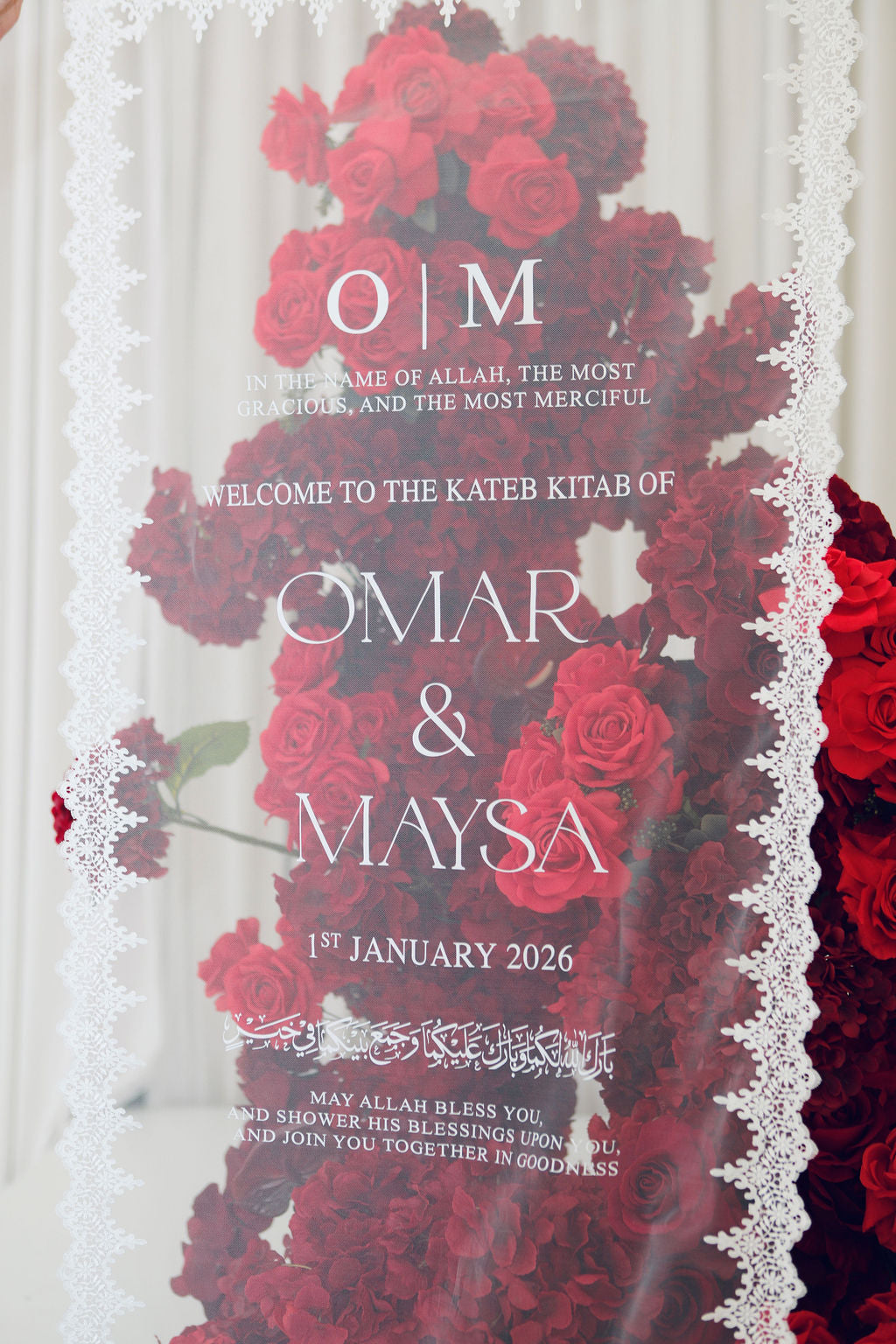 Lace Sheer Welcome Sign