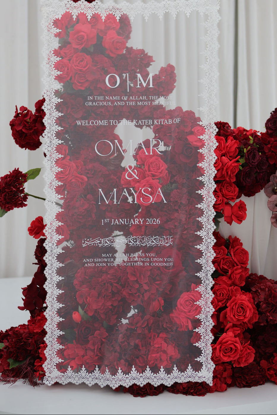 Lace Sheer Welcome Sign