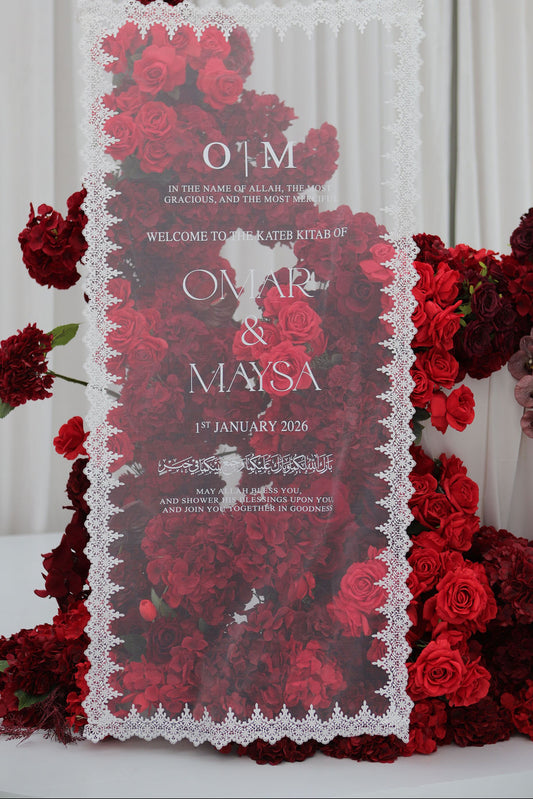 Lace Sheer Welcome Sign