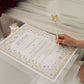 Pearl Embellished Nikkah Certificate - GOLD