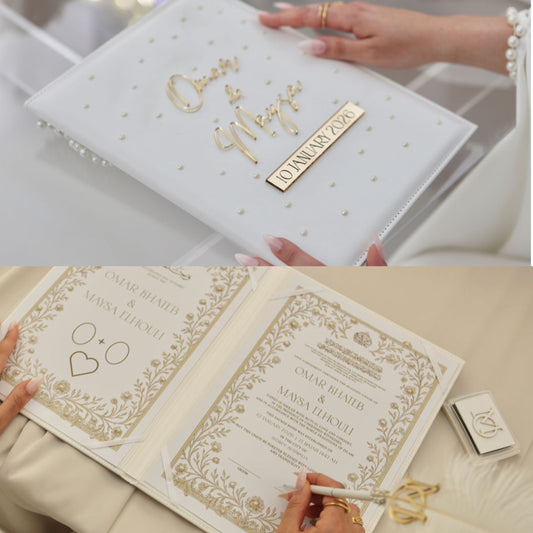 WM Nikkah Booklet  STYLE  4 - Pearl Embellished