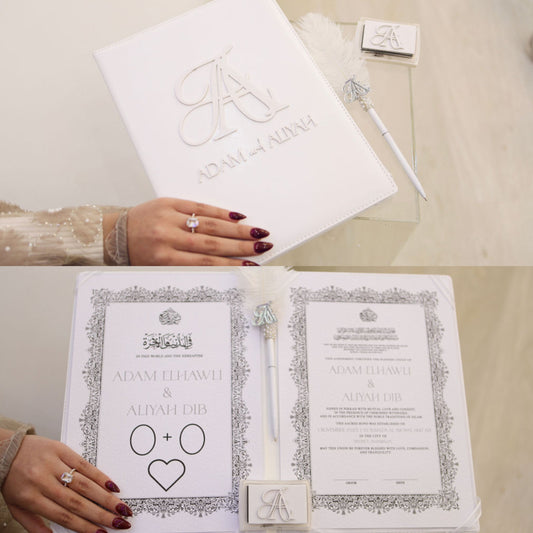 WM Nikkah Booklet  STYLE  3 - MINIMALISTIC thumb print fingerprint book certificate