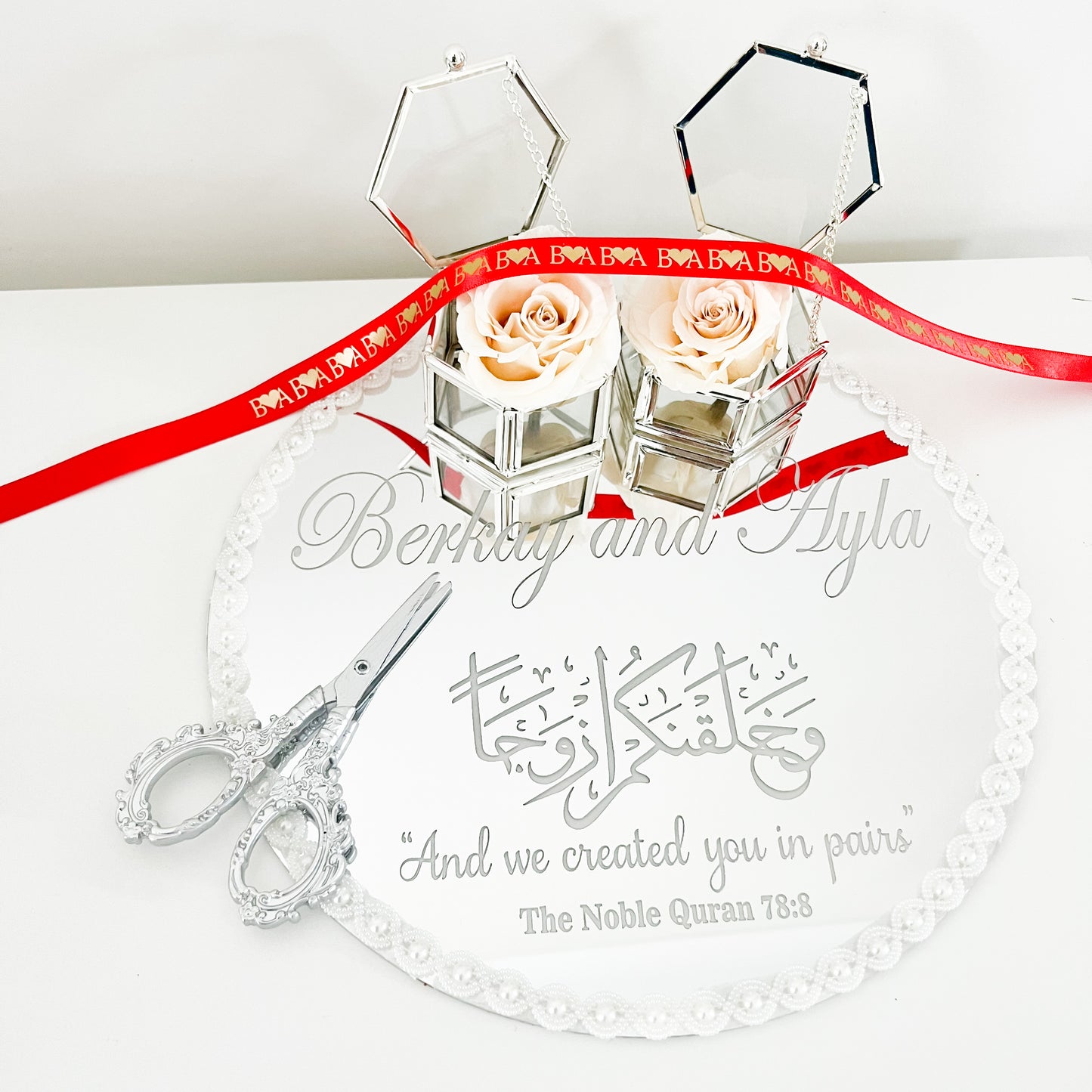 WM Turkish Inspired Ring Tray / engagement, nikkah, wedding tray