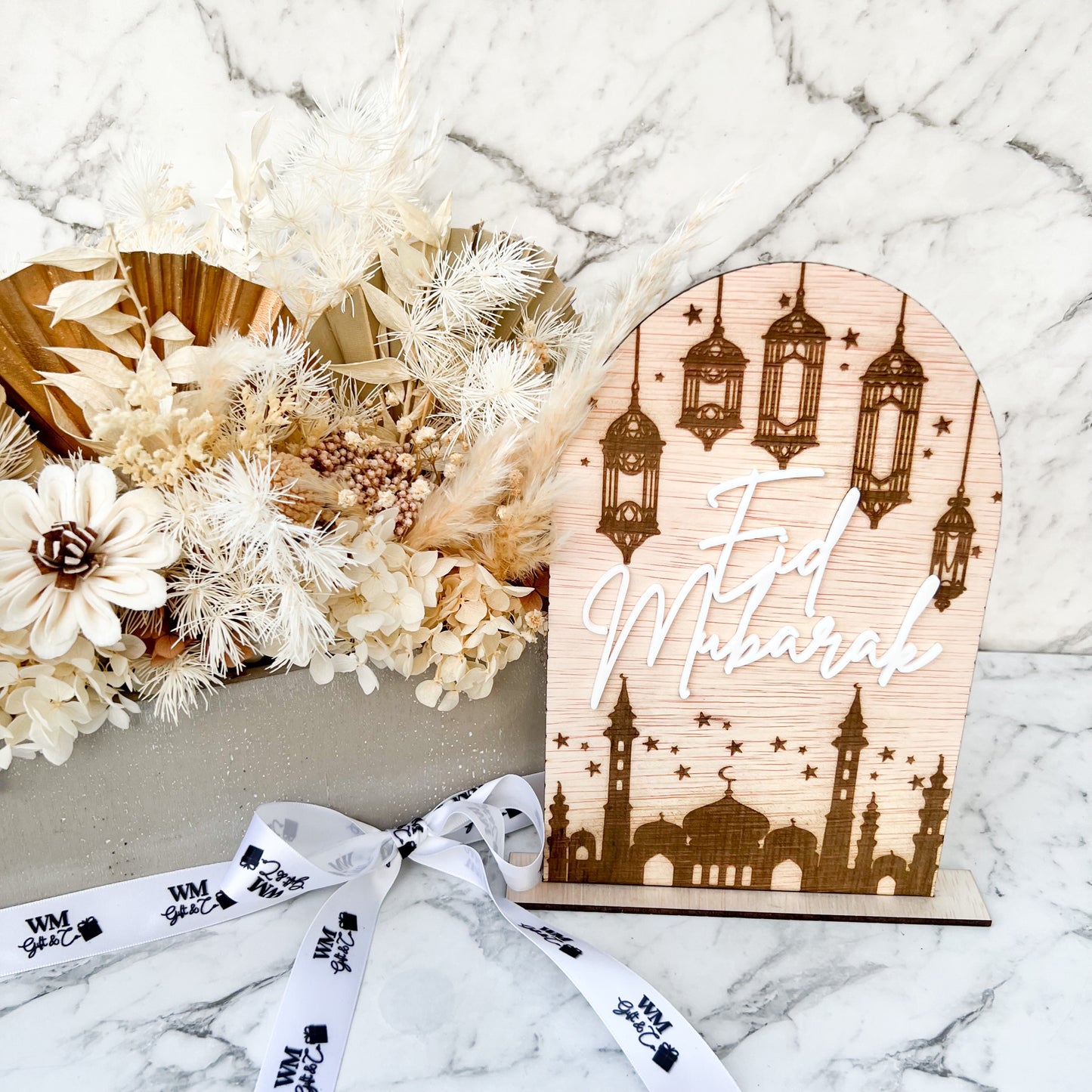 RAMADAN MUBARAK & EID MUBARAK PLAQUE (DOUBLE SIDED)